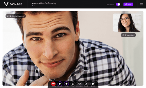 Call room man and woman Man and woman video conferencing