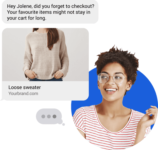 Checkout chat a chat reminder of items in a shopper's cart