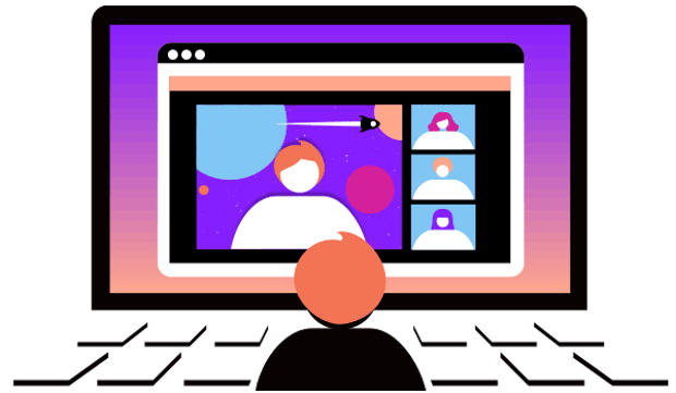 Video article Video conferencing on laptop with multiple viewers