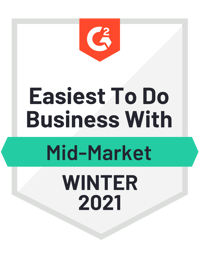 G2 Easiest to do business with - Winter 2021
