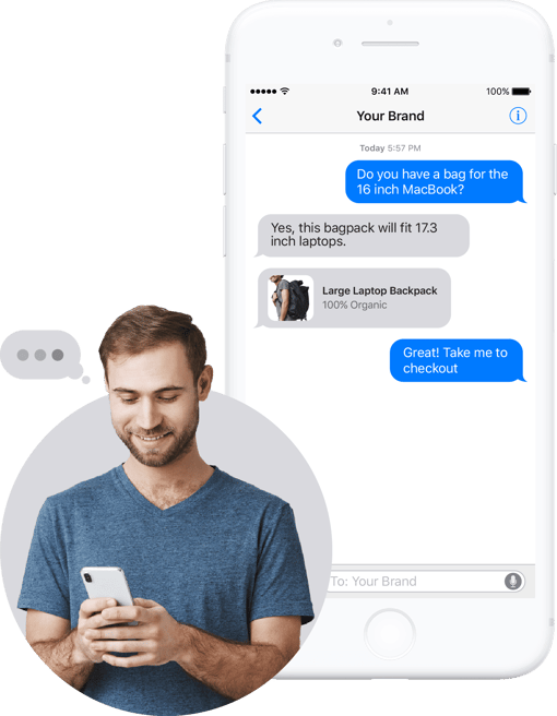 iMessage conversation with shopper
